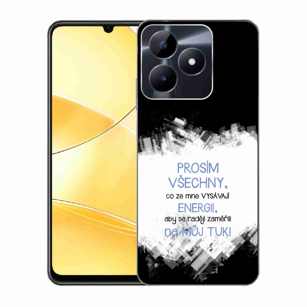 Gélový kryt mmCase na Realme C51/C53 - vtipný text 1 modrý