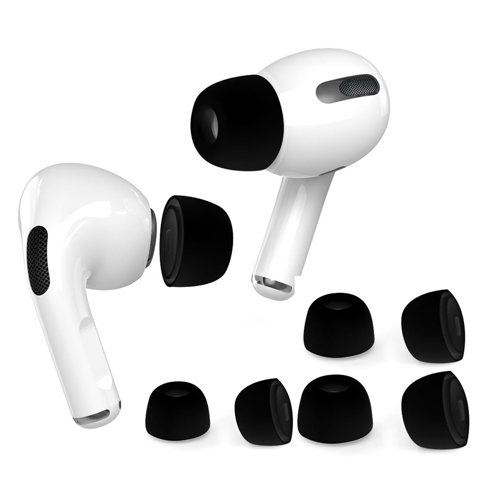 Sada čiernych silikónových nástavcov do slúchadiel kompatibilná s AirPods Pro/Pro 2 - S/M/L