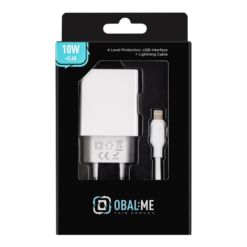 Obal:Me Cestovná Nabíjačka USB-A 10W + USB-A/Lightning Kábel 1m White