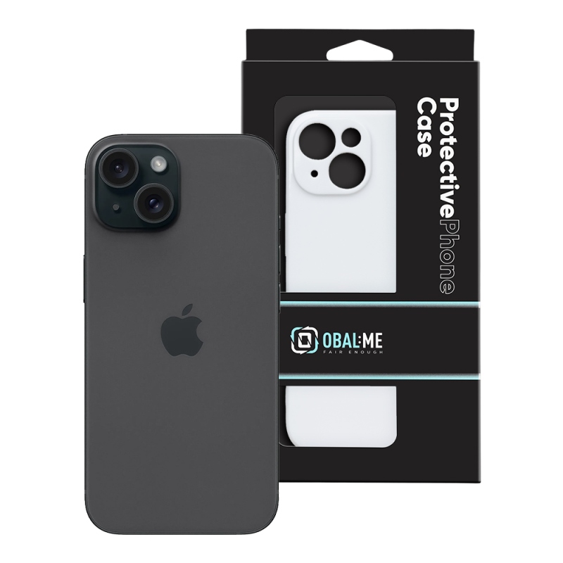 OBAL:ME Lesklé puzdro pre Apple iPhone 15, biele