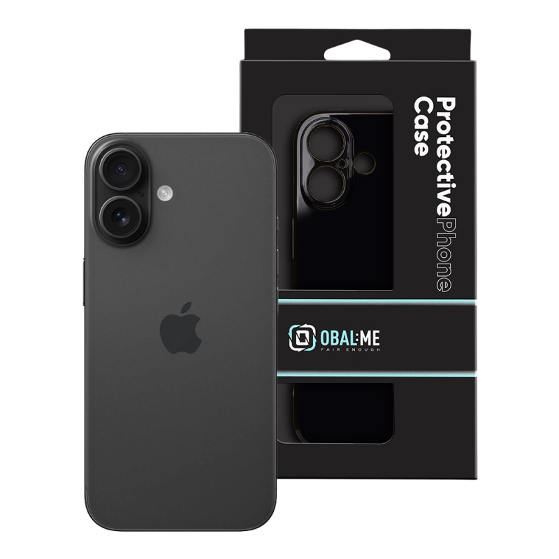 OBAL:ME Lesklé puzdro pre Apple iPhone 16, čierne