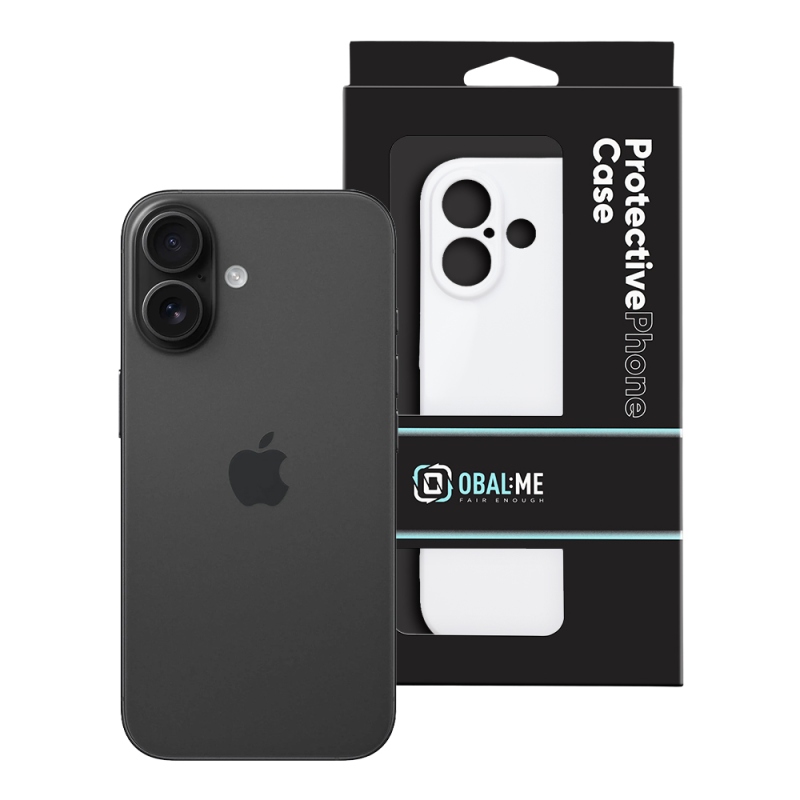 OBAL:ME Lesklé puzdro pre Apple iPhone 16, biele