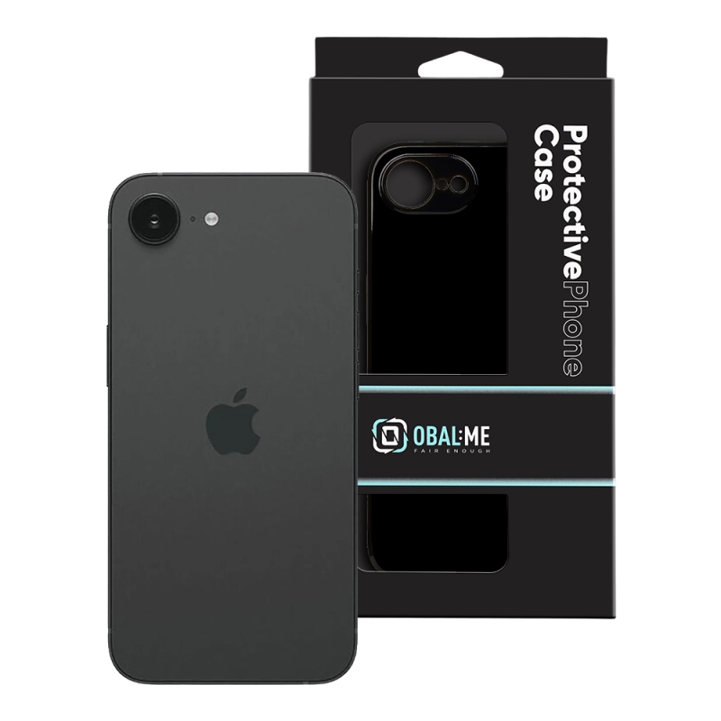 OBAL:ME Lesklé puzdro pre Apple iPhone 16e/17e, čierne