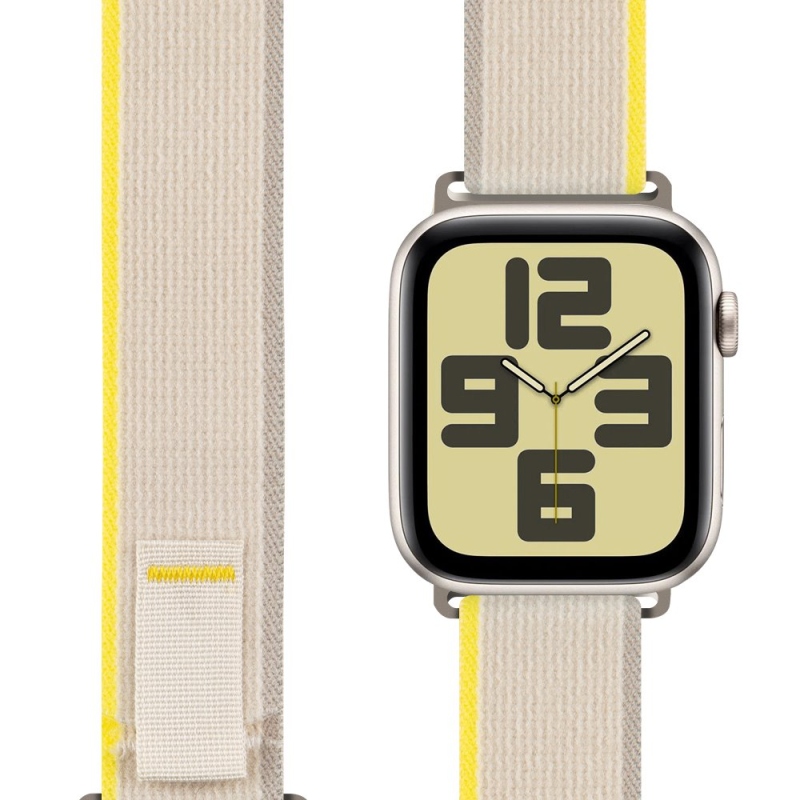 PACK:ME Textilný remienok pre Apple Watch 42-49 mm M-L Béžová/žltá