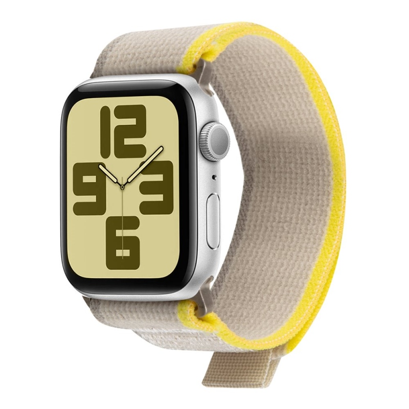 PACK:ME Textilný remienok pre Apple Watch 42-49 mm M-L Béžová/žltá