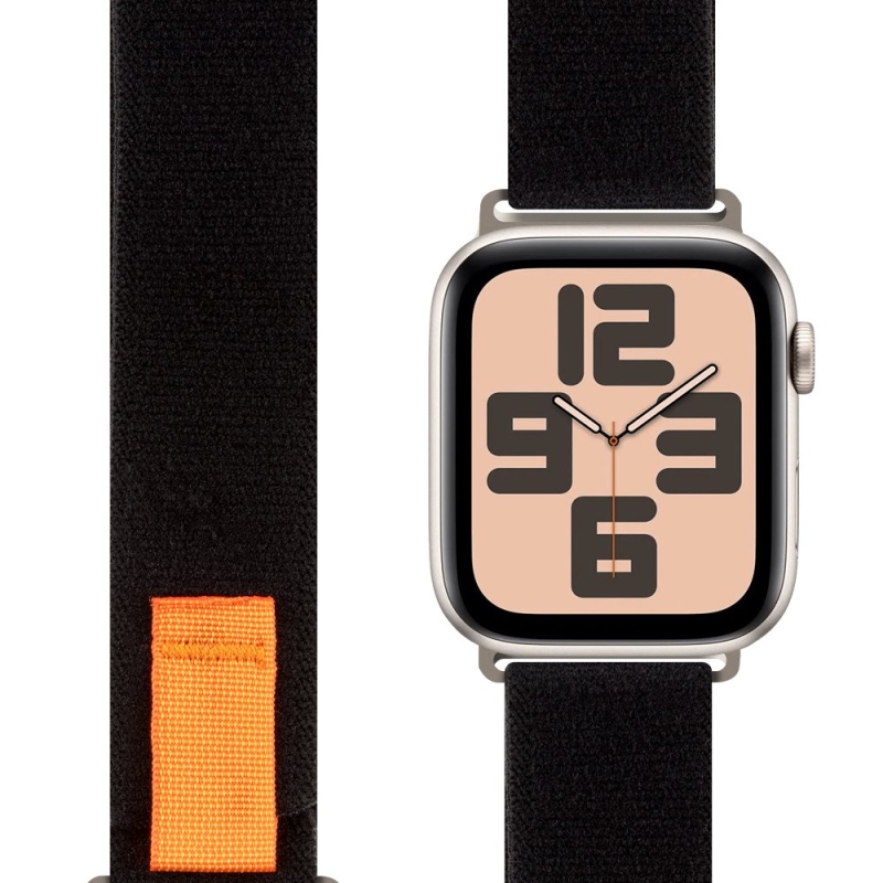 BALENIE:ME Textilný remienok pre Apple Watch 42-49 mm M-L Black/Orange