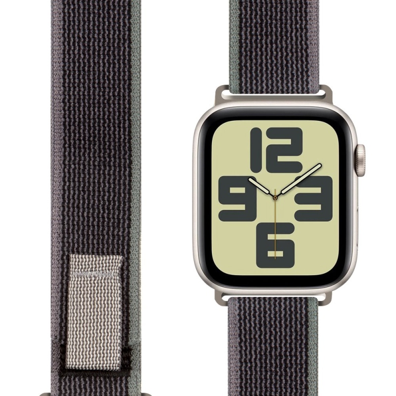 OBAL:ME Textilný Remienok pre Apple Watch 42-49mm M-L Grey/Green