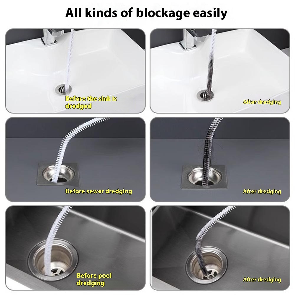 Flexibilná kefa na čistenie odpadov a sifónov pre domácnosť