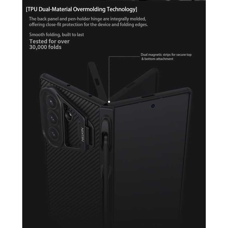 Nillkin CamShield Prop Magnetic Pen Slot (Transparent Lens) Zadný kryt pre Samsung Galaxy Z Fold 7 Black
