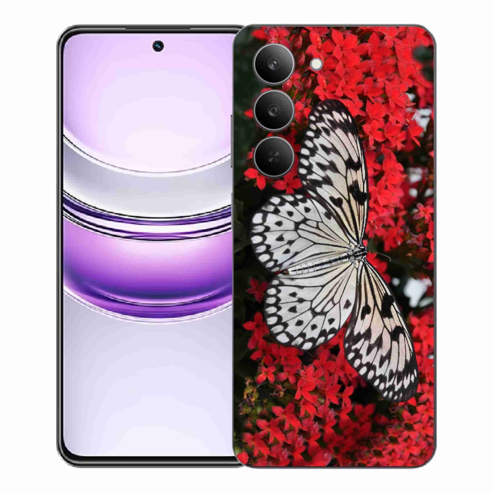 Gélový kryt mmCase na Realme 14x 5G - čiernobiely motýľ 1