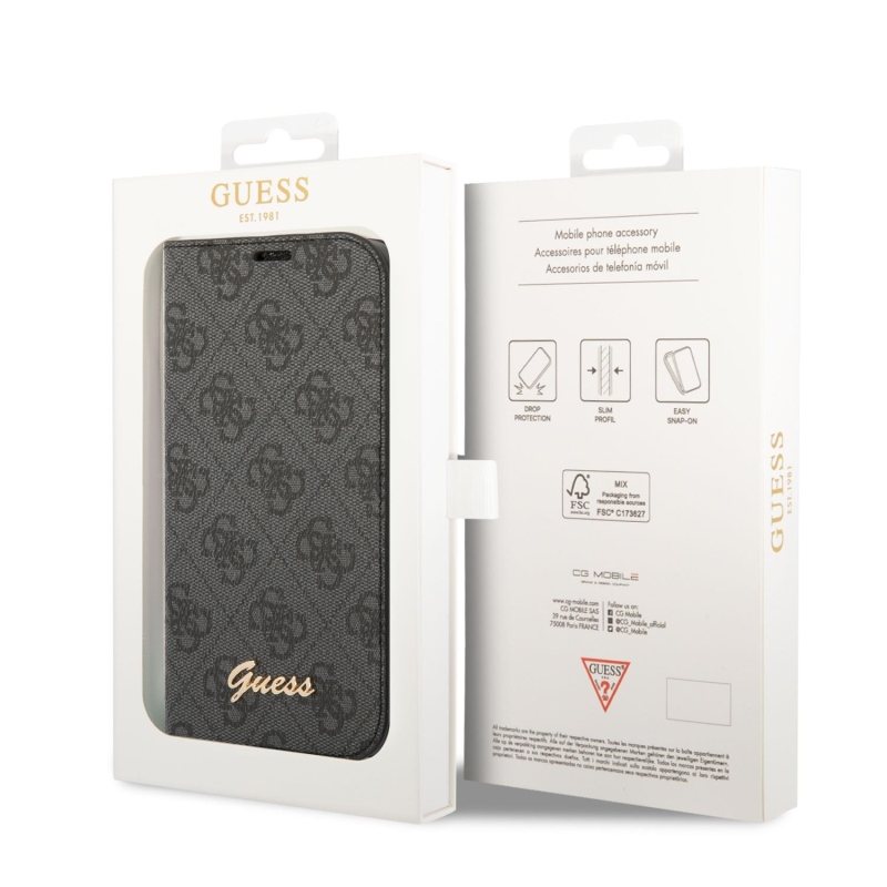 Guess PC/TPU 4G Metal Camera Outline Book Puzdro pre iPhone 14 Pro Black