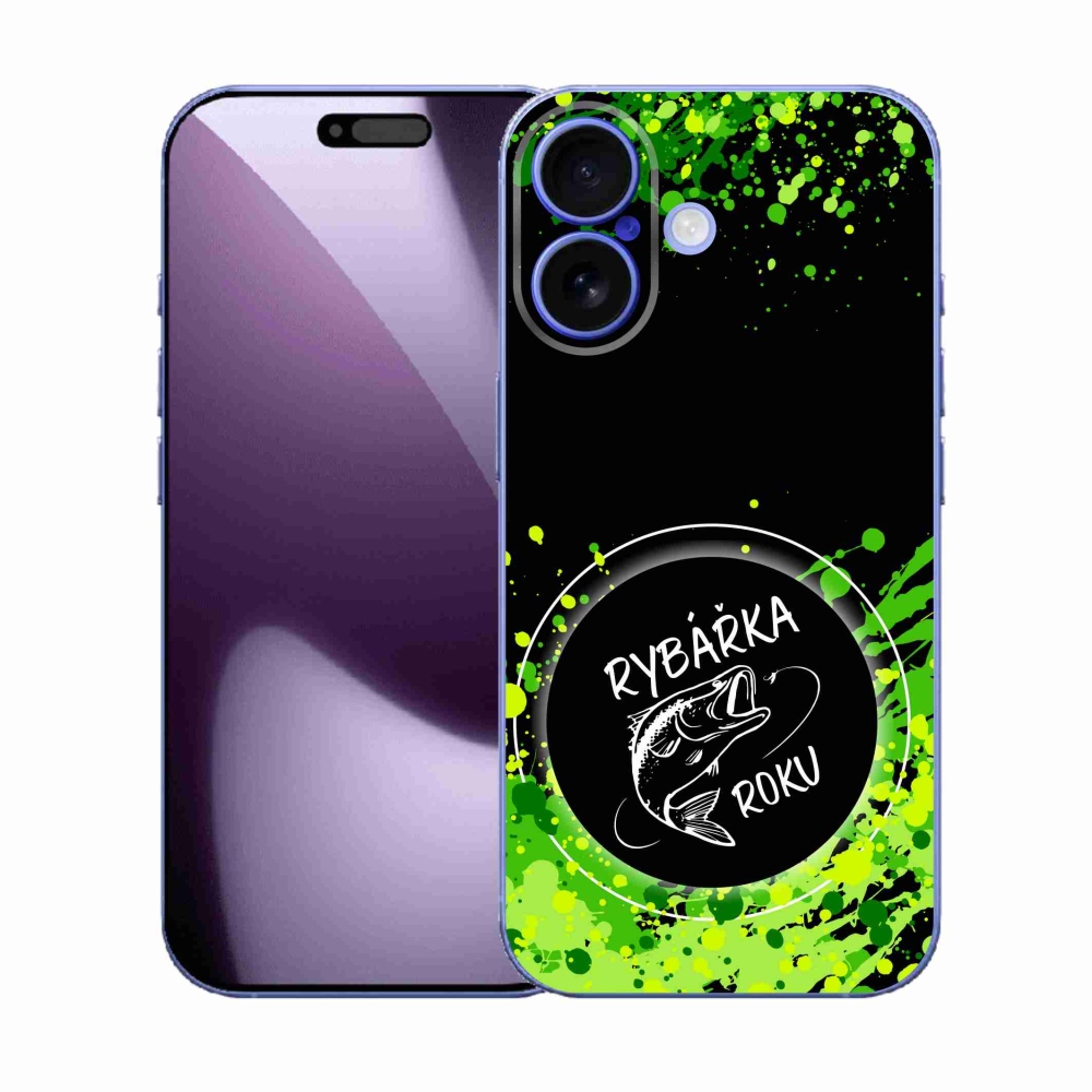 Gélový kryt mmCase na iPhone 17 - rybárka roku čierne pozadie