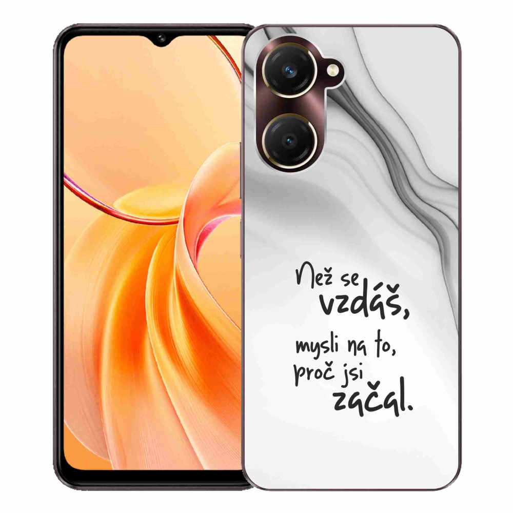 Gélový kryt mmCase na Vivo Y28s 5G - citát 2 biele pozadie