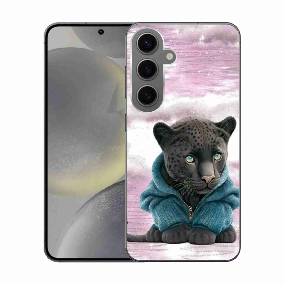Gélový kryt mmCase na Samsung Galaxy S24 - čierny panter vo svetri