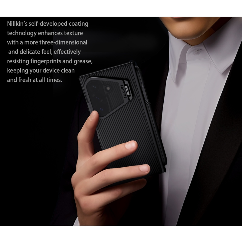 Nillkin CamShield Prop Magnetic Pen Slot (transparentný objektív) – zadný kryt pre Samsung Galaxy Z Fold 8 Ultra Black