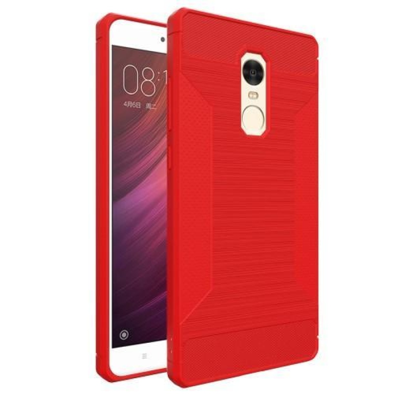 Odolný gélový obal s brúsením na Xiaomi Redmi Note 4X - červený