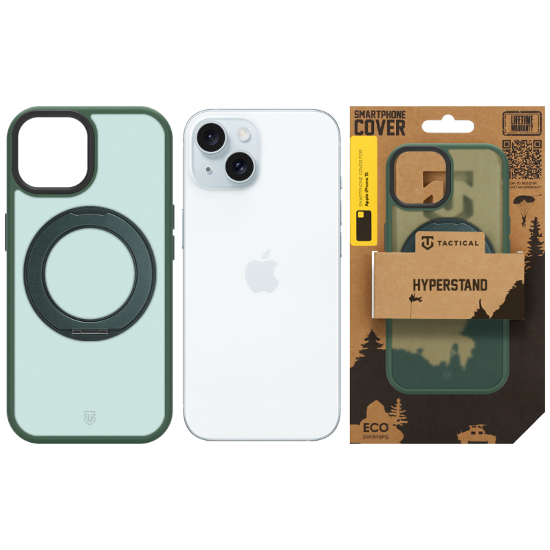 Tactical MagForce Hyperstand – puzdro pre Apple iPhone 15 v farbe Forest Green