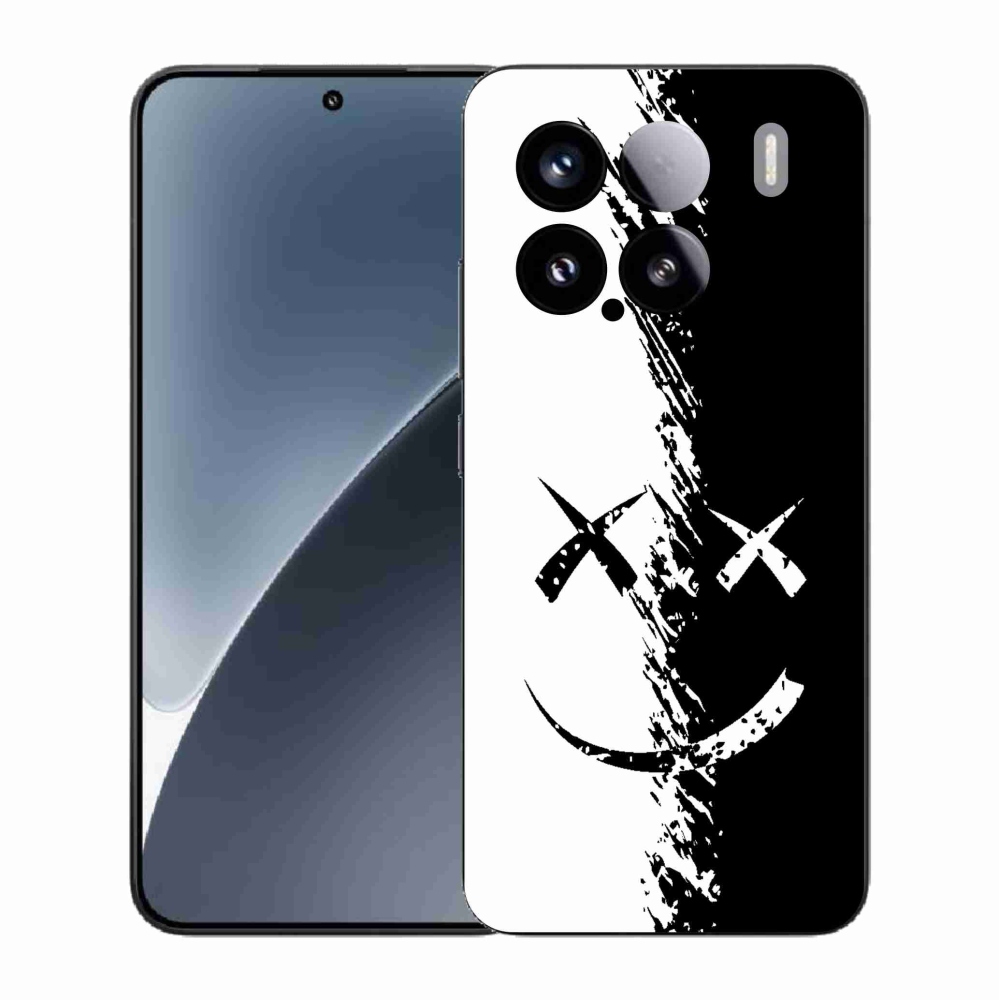 Gélový kryt mmCase na Xiaomi 15 - čiernobiely smajlík