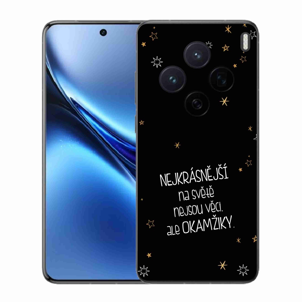 Gélový kryt mmCase na Vivo X200 5G - citát 4 čierne pozadie