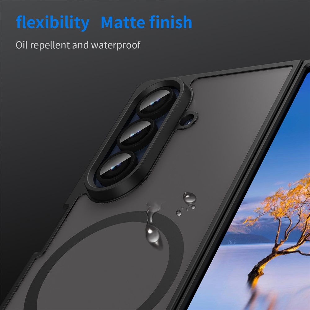 Case matný gélový obal s MagSafe na Samsung Galaxy Z Fold7 5G - čierny