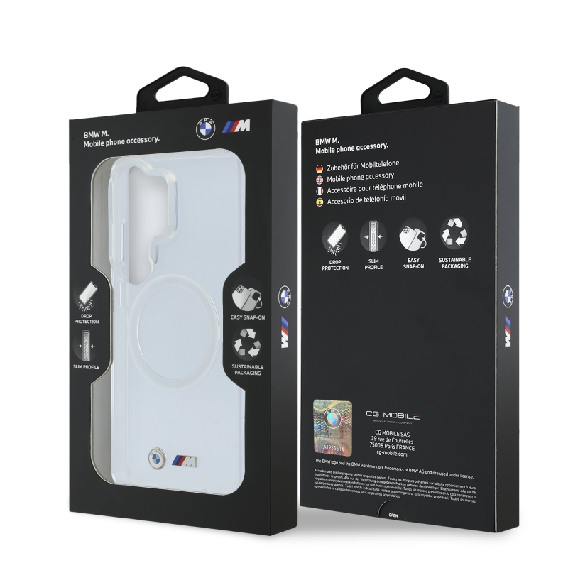 BMW M IML Metal Logo Magnetický zadný kryt pre Samsung Galaxy S26 Ultra Transparent