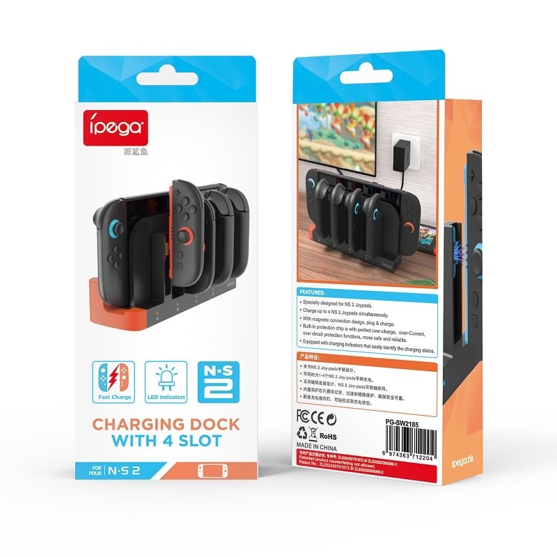 iPega SW2185 Nabíjacia Stanica pre JoyCon Ovládače Nintendo Switch 2 Black