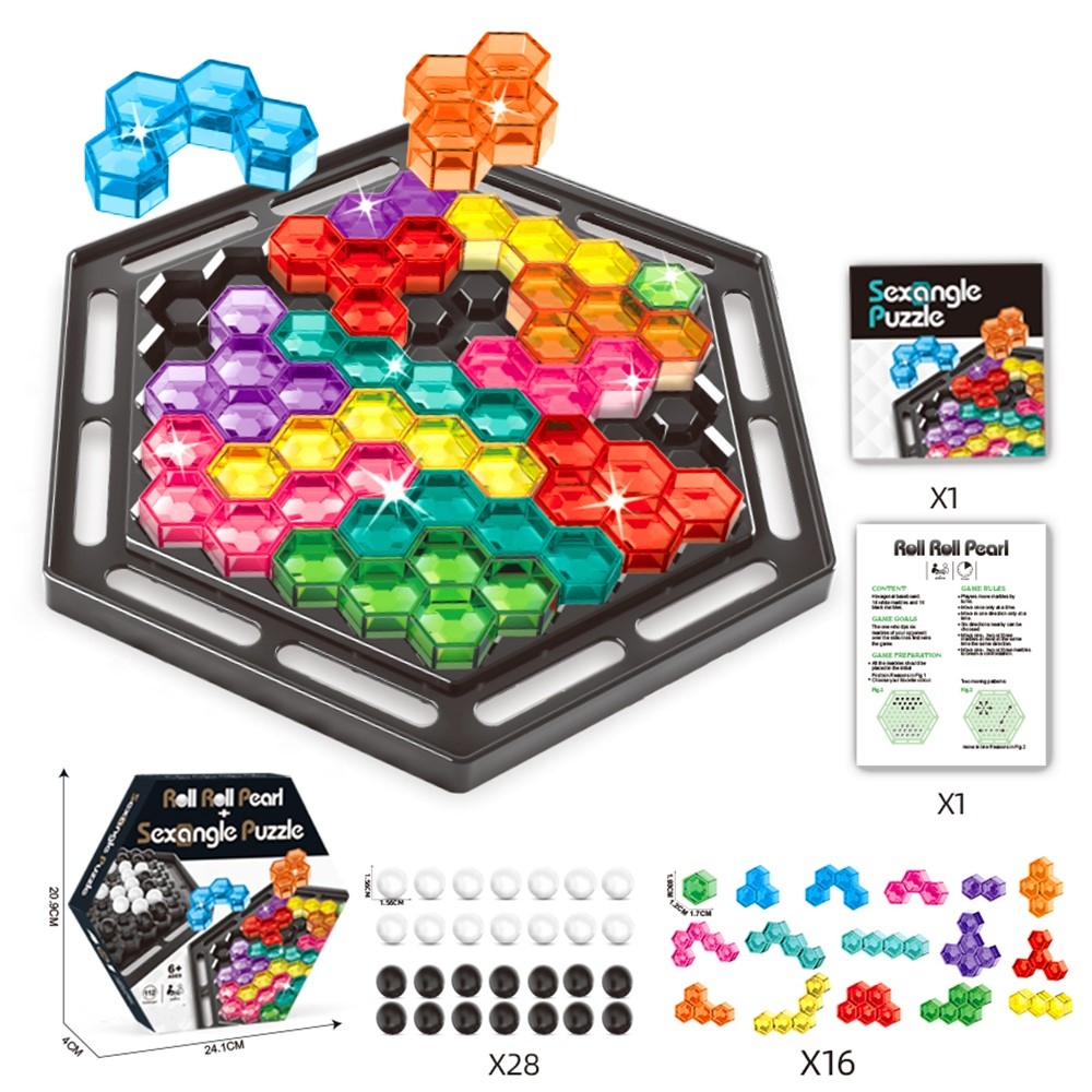 Hexagonálna logická hra s farebnými žetónmi