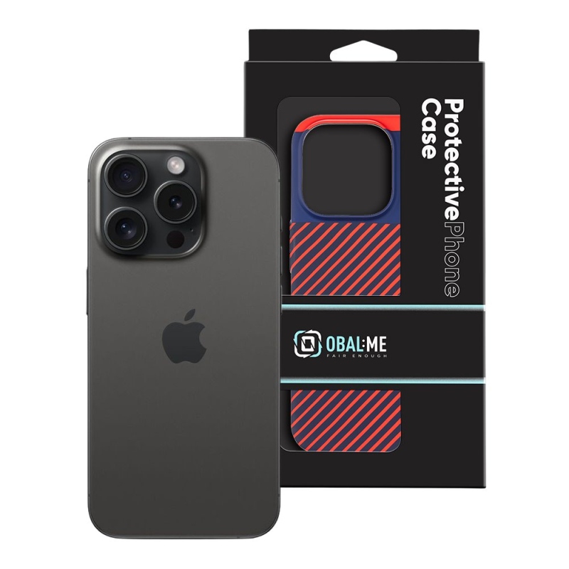 OBAL:ME Flossy Stripes Kryt pre Apple iPhone 15 Pro Blue/Red