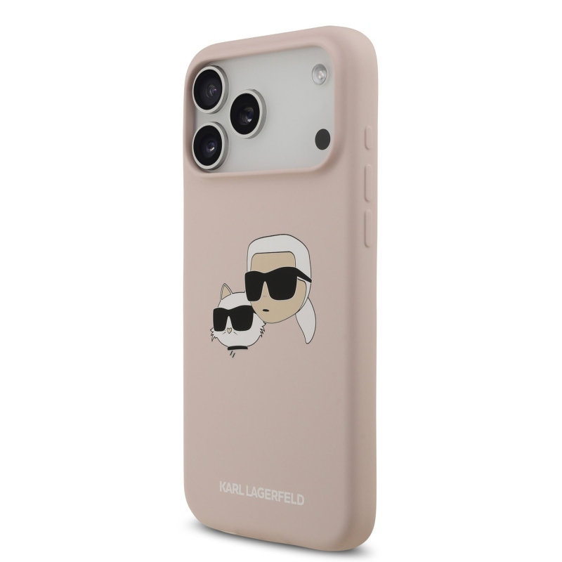 Karl Lagerfeld Liquid Silicone Double Heads MagSafe zadný kryt pre iPhone 17 Pro Max Pink