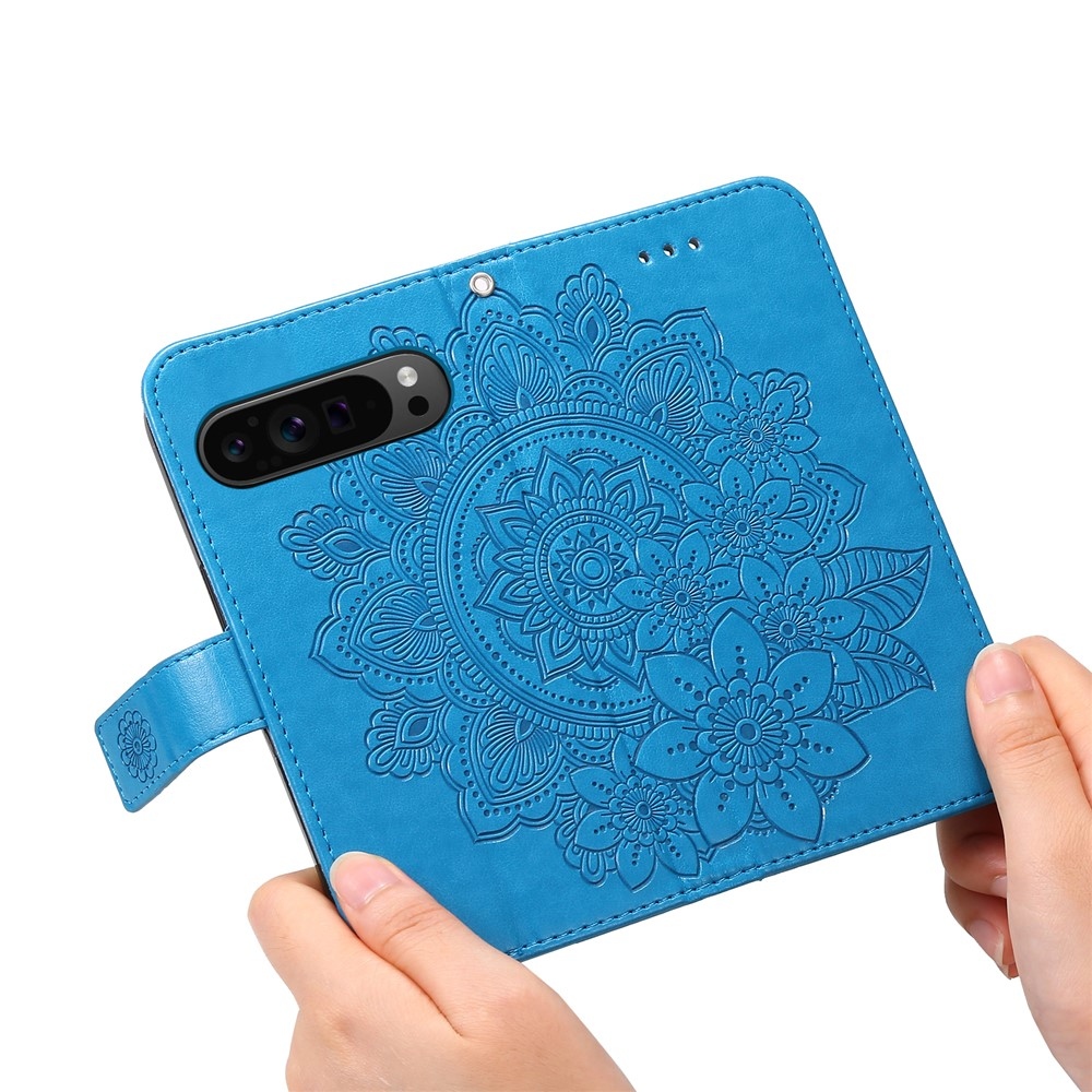 Mandala knižkové puzdro na Google Pixel 10 Pro XL/Pixel 9 Pro XL - modré