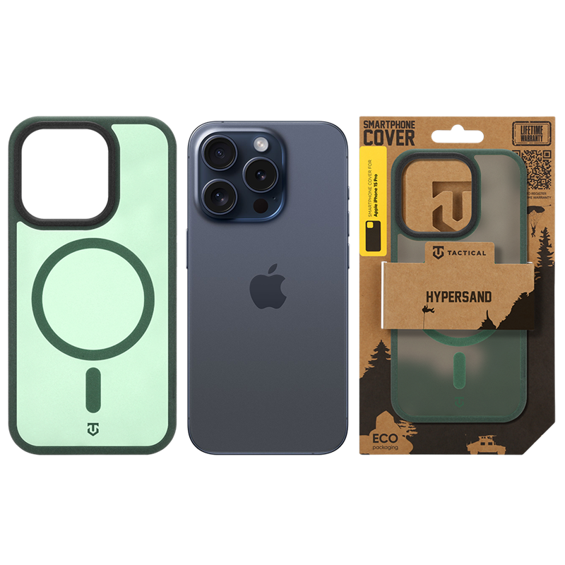 Tactical MagForce Hypersand puzdro pre Apple iPhone 15 Pro v farbe Forest Green