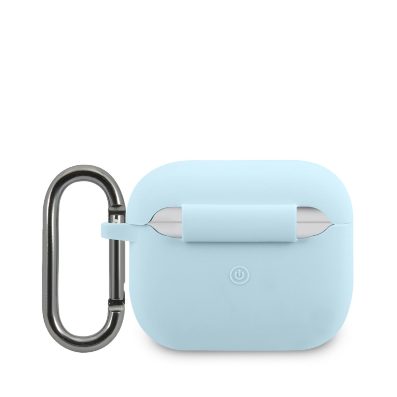 Lacoste Liquid Silicone Glossy Printing Logo Puzdro pre AirPods 3 Blue