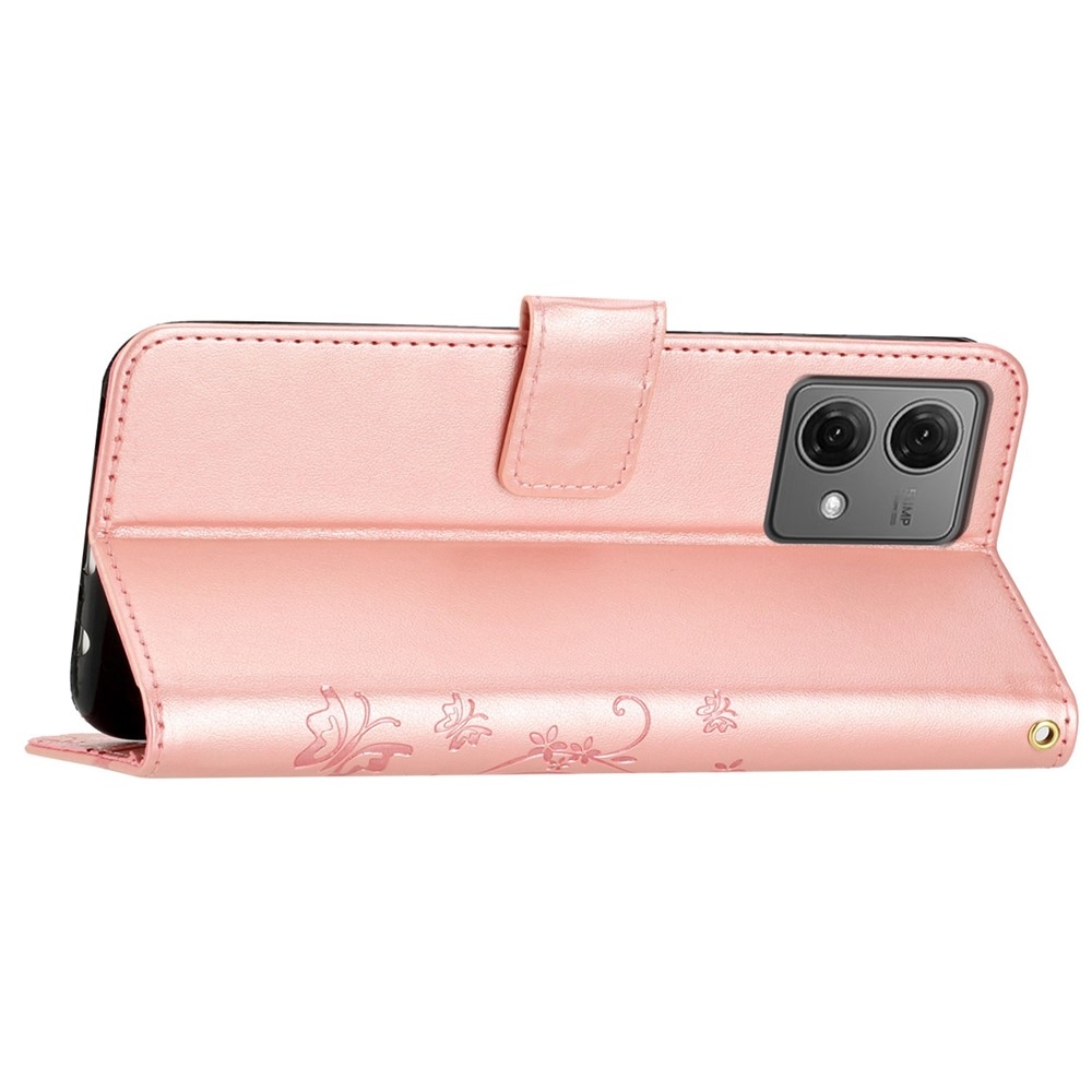 Flowers knižkové púzdro na Motorola Moto G85 5G - ružovozlaté