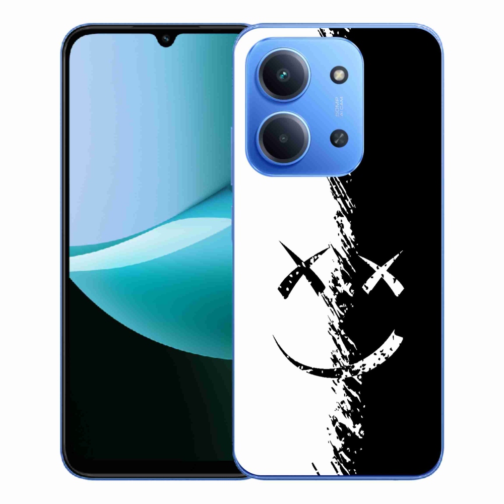 Gélový kryt mmCase na Xiaomi Redmi 15C 4G/5G (173mm) - čiernobiely smajlík