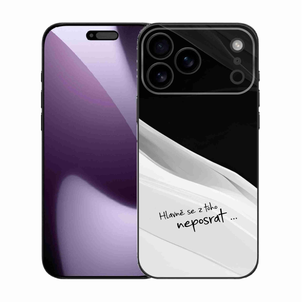 Gélový kryt mmCase na iPhone 17 Pro Max - vtipný text 13 bieločierne pozadie