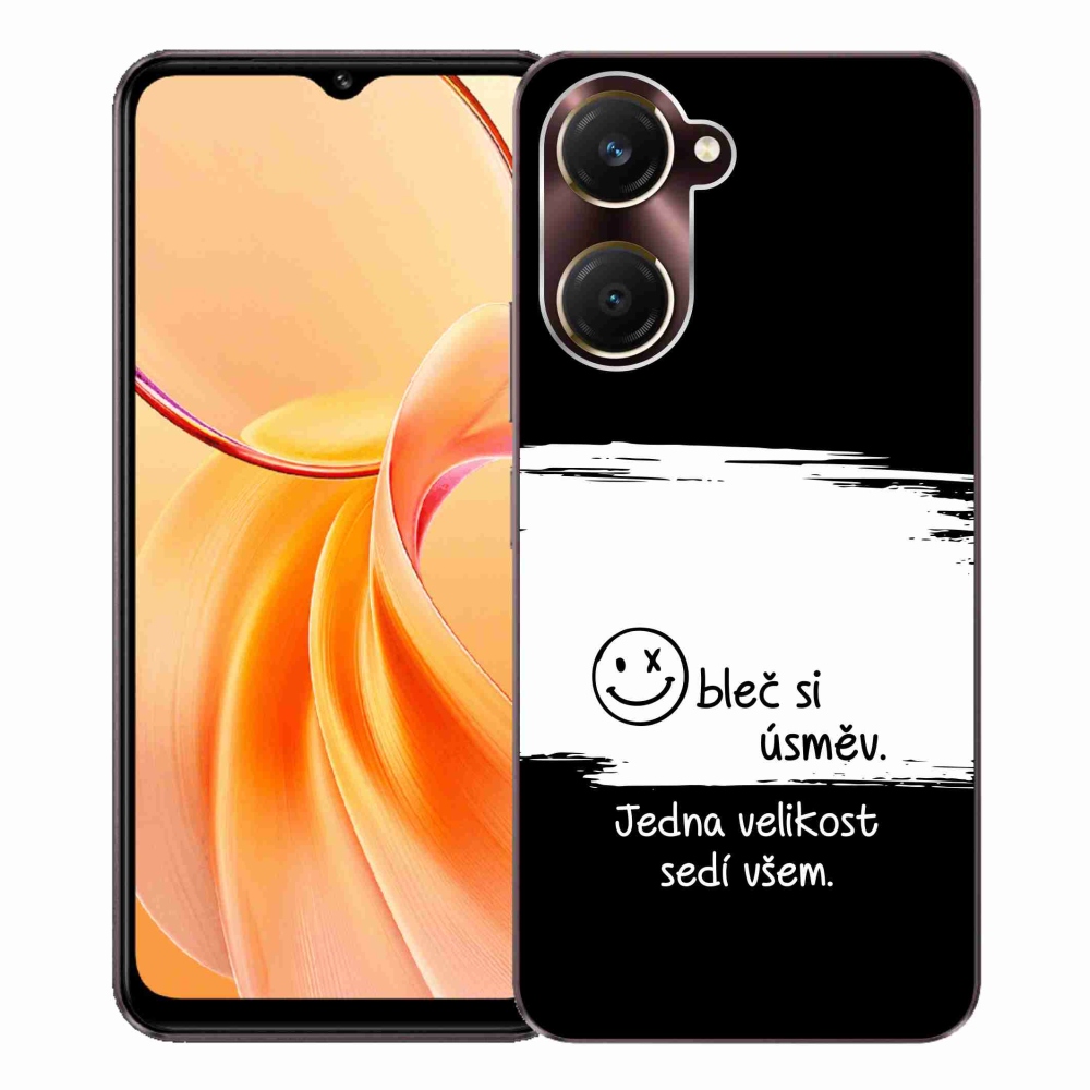 Gélový kryt mmCase na Vivo Y28s 5G - vtipný text 8 bieločierne pozadie