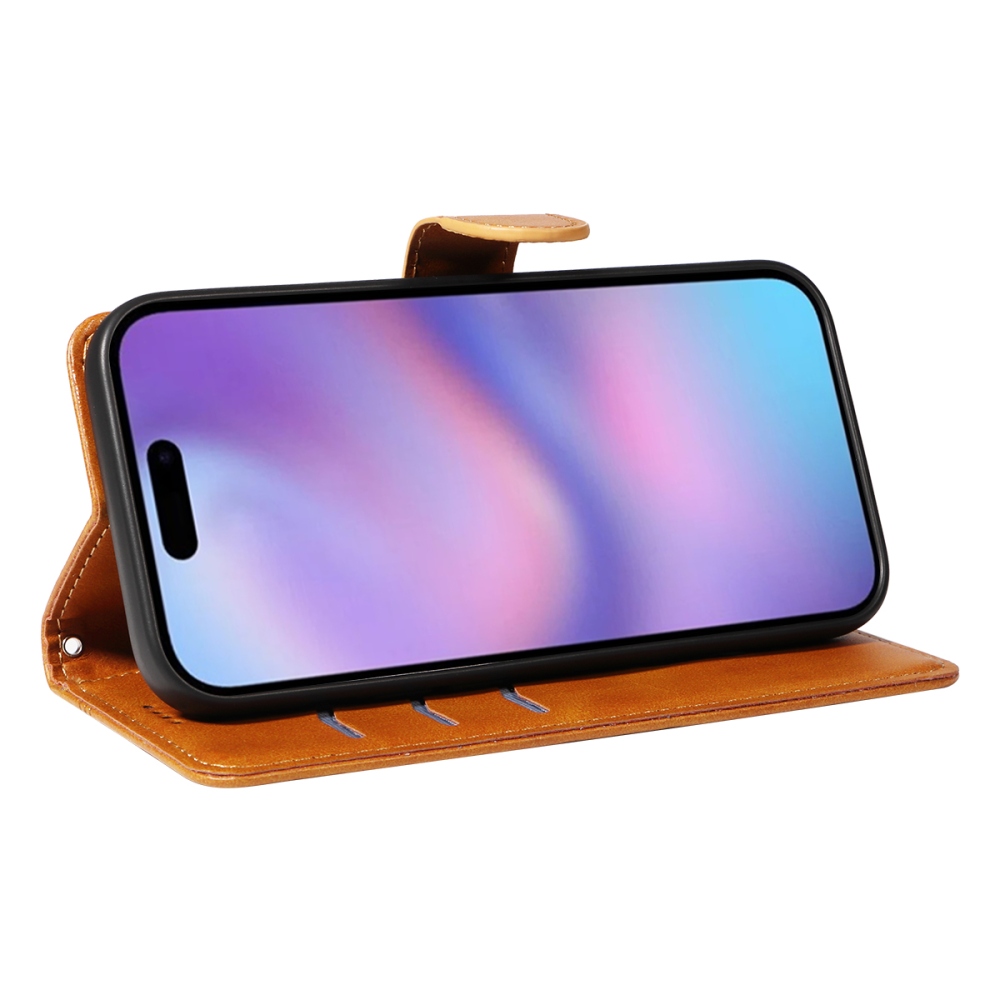 T-Shape knižkové púzdro na iPhone 17 - hnedé