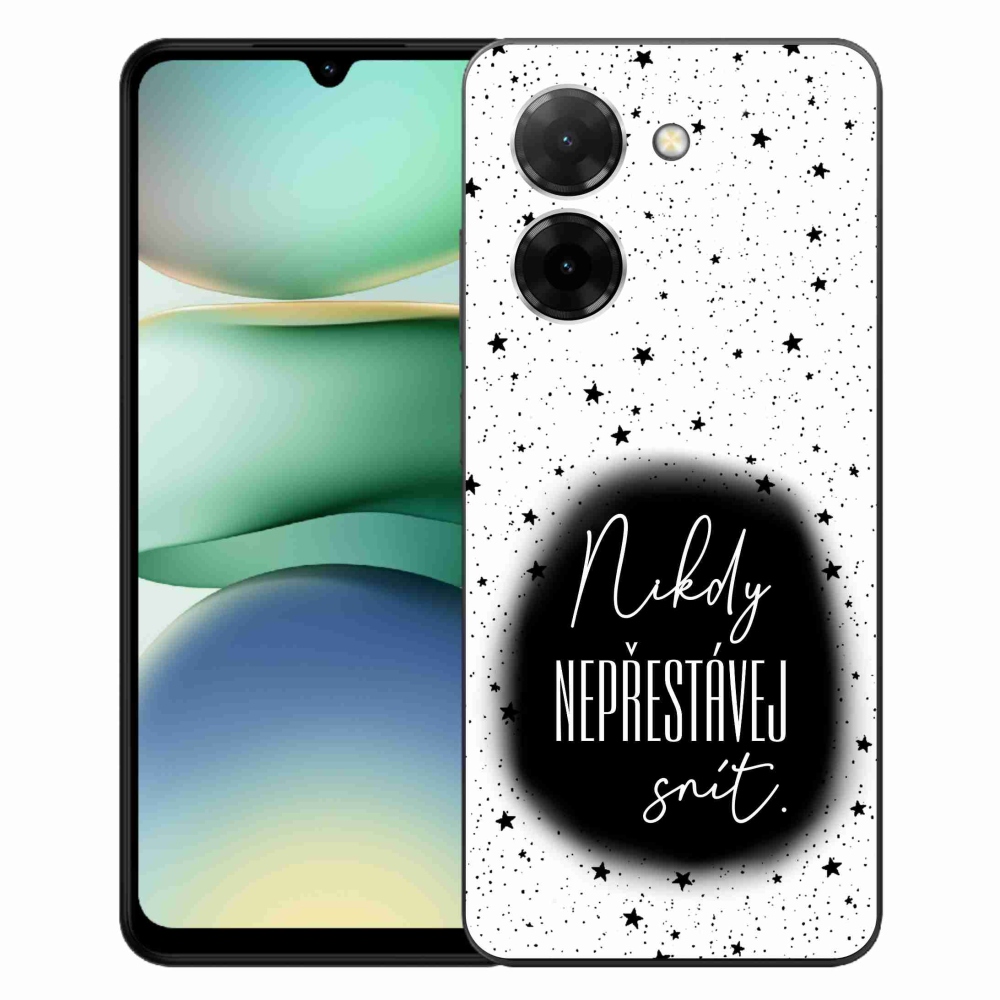 Gélový kryt mmCase na Xiaomi Redmi A5 (173.45x79.35x8.45mm) - citát 1 čiernobiele pozadie