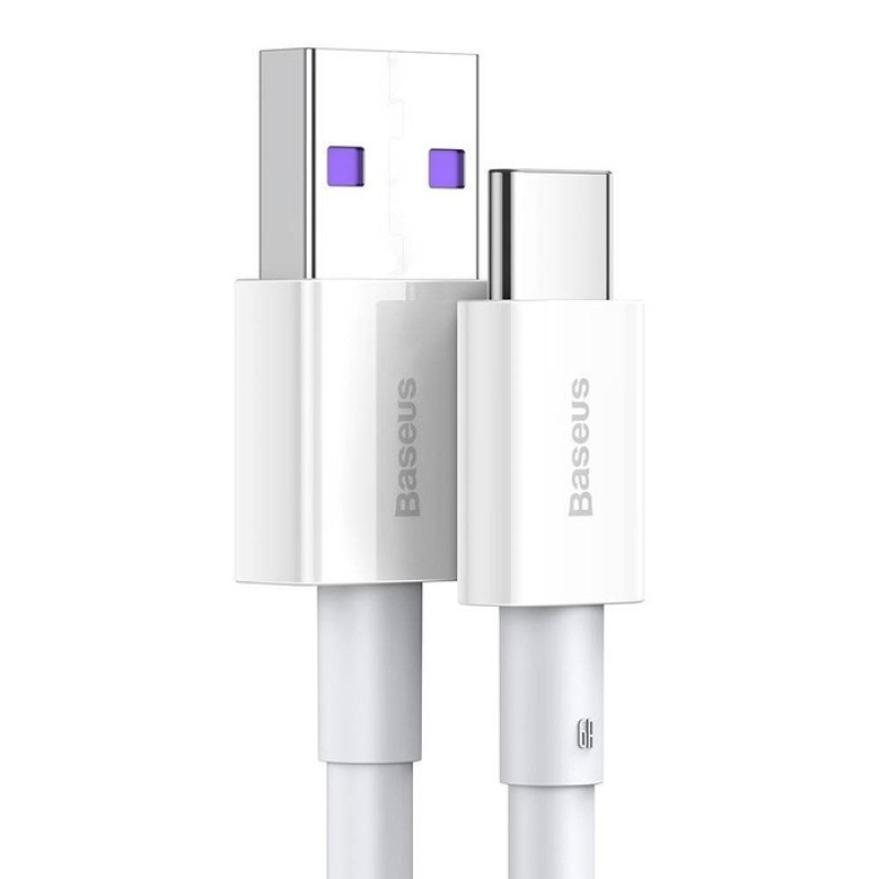Rýchlonabíjací dátový kábel Baseus Superior Series USB-A - USB-C 66W 2 m biely