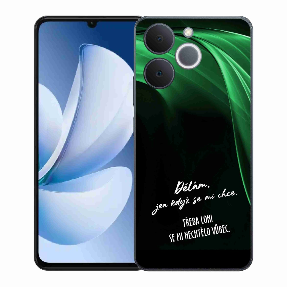 Gélový kryt mmCase na Realme Note 70T - vtipný text 12 čierne pozadie