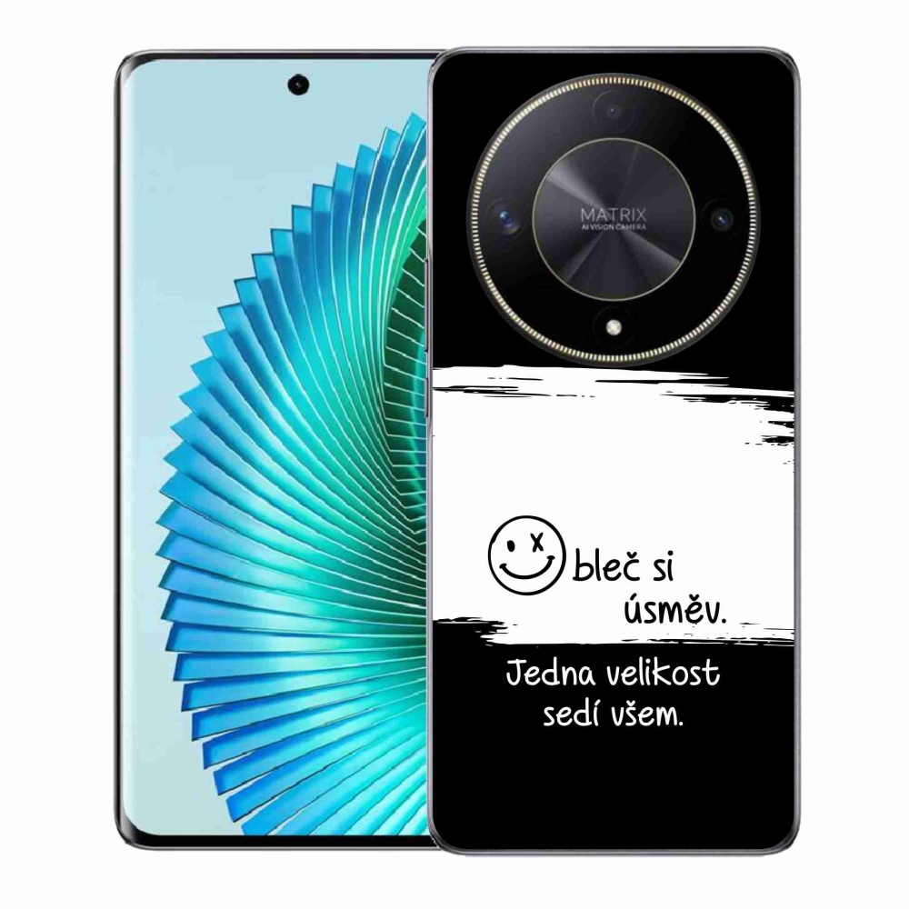 Gélový kryt mmCase na Honor Magic 6 Lite 5G - vtipný text 8 bieločierne pozadie