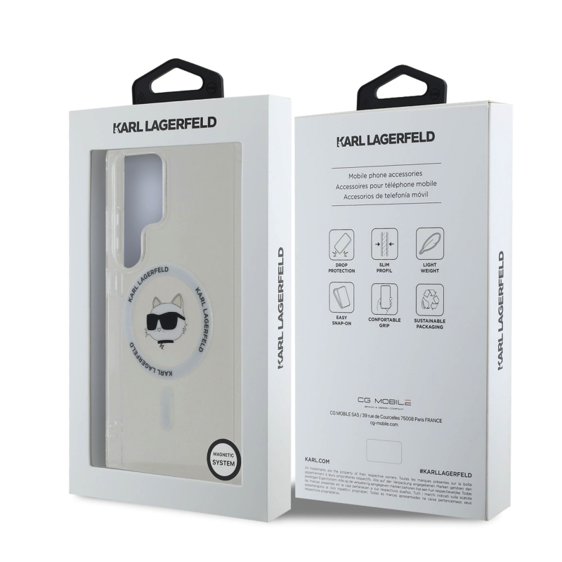 Karl Lagerfeld IML Chúpette Head MagSafe Zadný Kryt pre Samsung Galaxy S25 Ultra Transparent