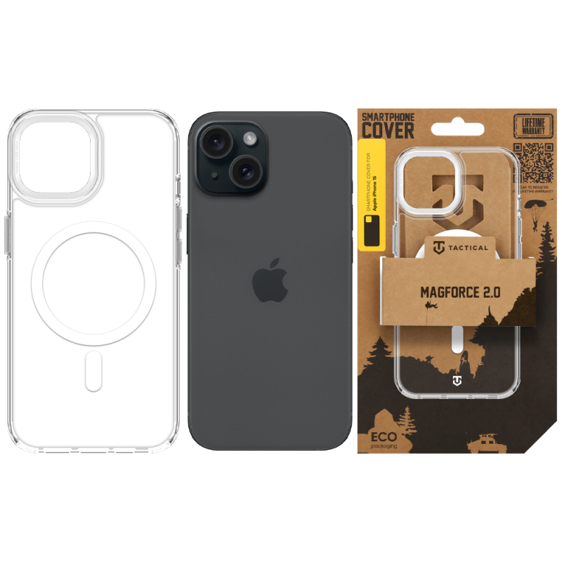 Tactical MagForce 2.0 Puzdro pre Apple iPhone 15 strieborné