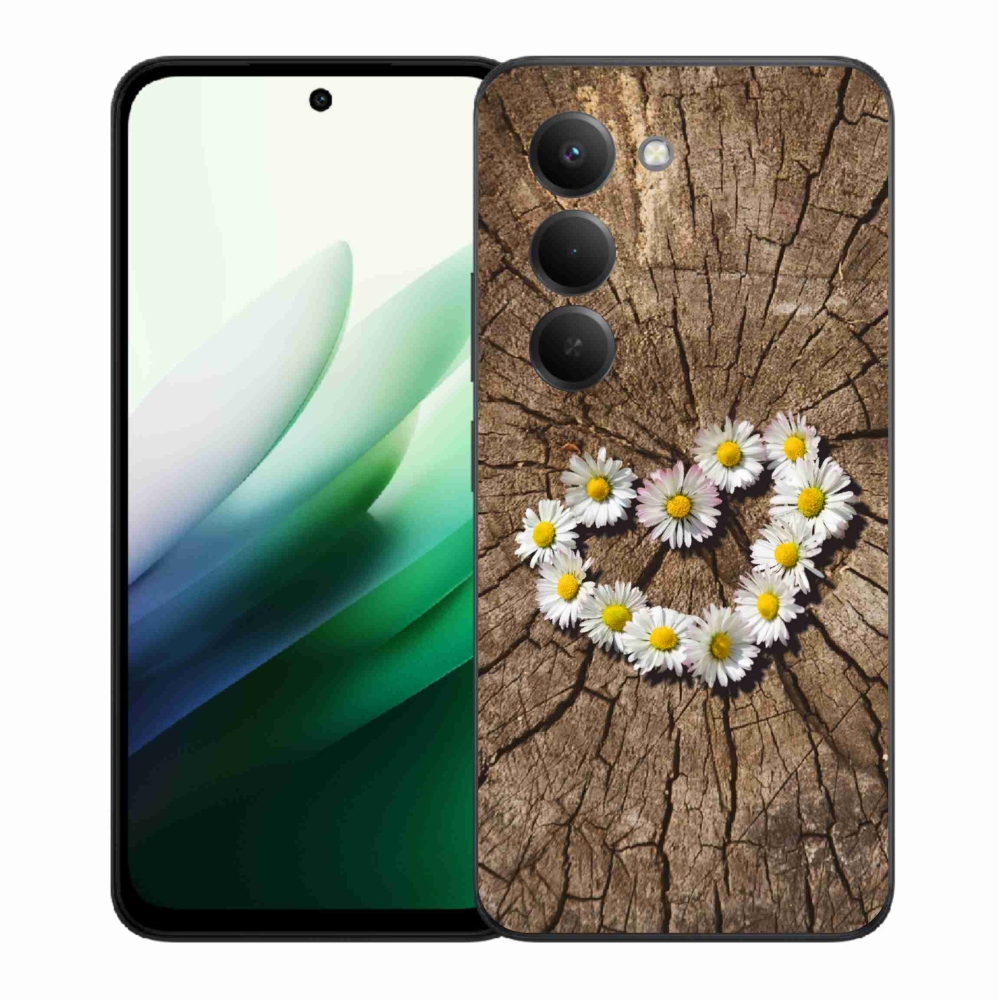 Gélový kryt mmCase na Xiaomi Redmi 15 5G (169mm) - srdce z margaréty
