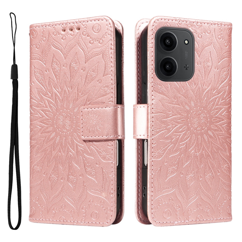 Sunflower knižkové púzdro na Xiaomi Redmi 15C 4G/5G (173mm) - ružovozlaté
