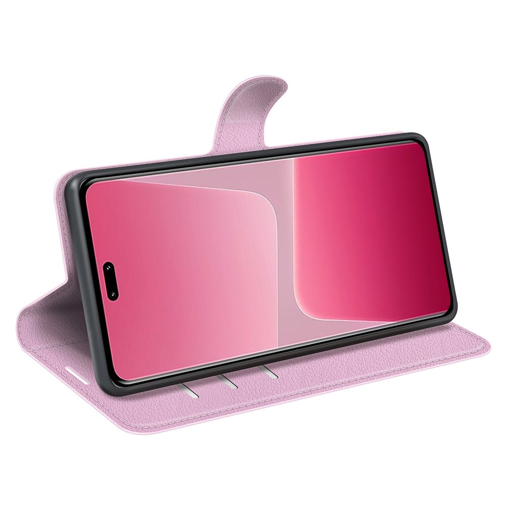 Litchi knižkové puzdro na Xiaomi 13 Lite - ružové