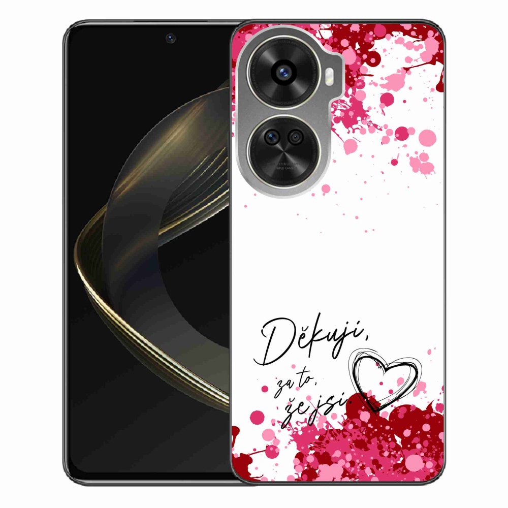 Gélový kryt mmCase na Huawei Nova 12 SE - zamilovaný text 2 biele pozadie