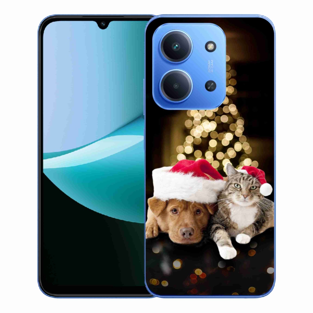 Gélový kryt mmCase na Xiaomi Redmi 15C 4G/5G (173mm) - vianočný pes a mačka