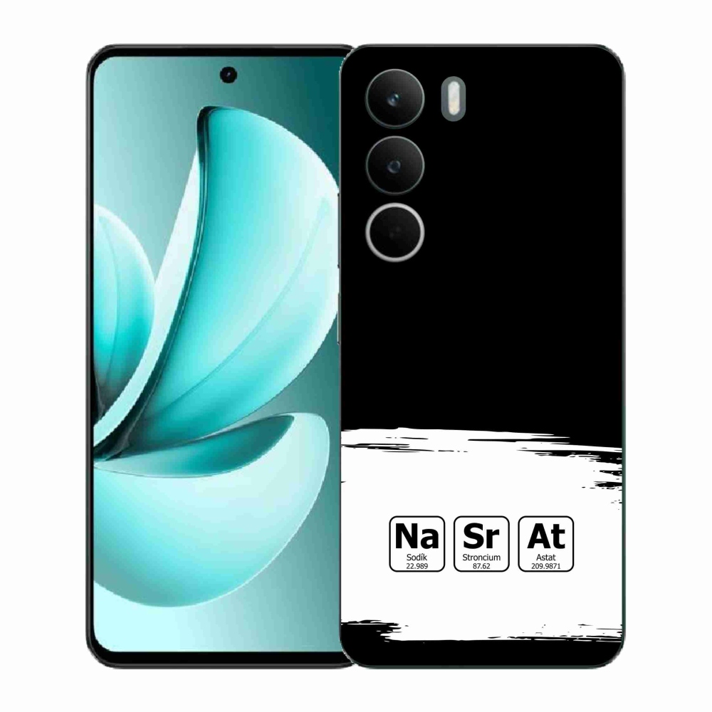 Gélový kryt mmCase na Realme C71 - chemické prvky bieločierne pozadie