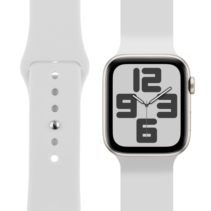 OBAL:ME Silikónový Remienok pre Apple Watch 38-41mm S-M White